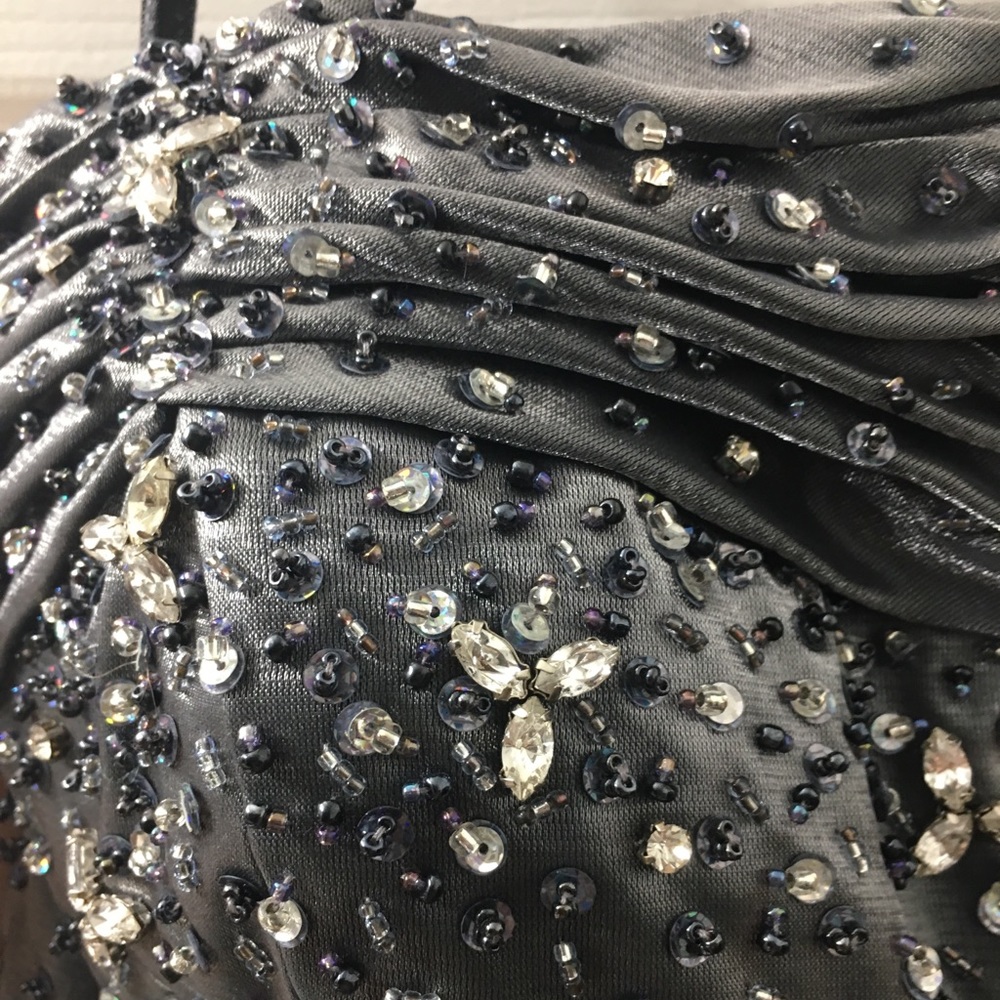 Silver prom/ball gown/dress with crystal design - Picture 6 of 8